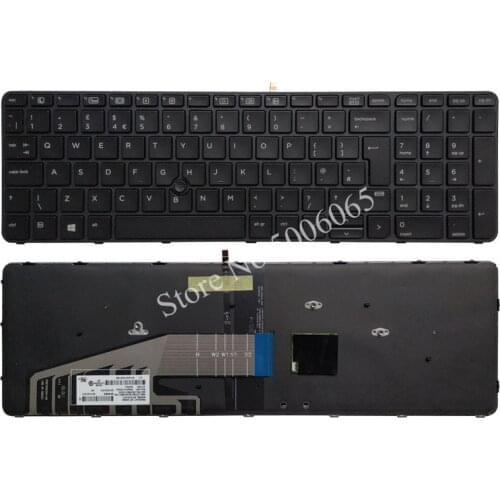 New UK backlit laptop keyboard For HP Probook 650 G2 655 G2 450 G3 455 G3 470 G3 450 455 470 G4 black keyboard with Pointer