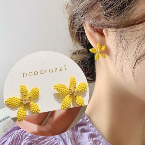 Korean New Fashion Earrings For Women Exquisite Little Pure Fresh Colour Earrings Simple Flowers Cute Earrings 2021 Trend Jewelr