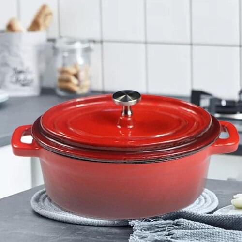 Mini Dutch Ovens Enameled Cast Iron Covered Casserole Anti - Scalding Pot Kitchen Cooking Pot Cookware