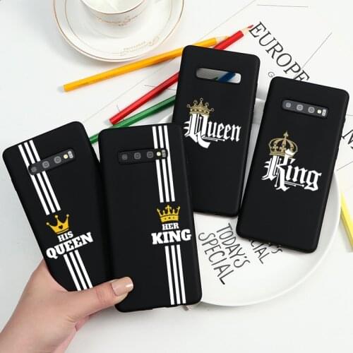 King Queen Lovers Case For Samsung Galaxy A50 A51 A71 A70 A60 A40 A30 A10 A8 A7 A9 2018 S20 Ultra S10 S9 S8 Plus TPU Couple Case