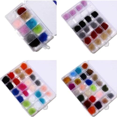 Nail Magnetic Pom Ball Set Puff Balls Nails Charm Art Accessories for Girl Women