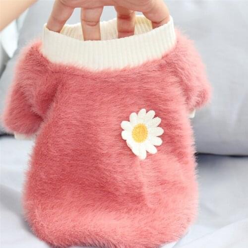 2020 New Pet Clothes Winter Warm Cute Flower Dog Clothes Puppy Clothing For Small Dogs Luxury Chihuahua Pug Coat Accessories
