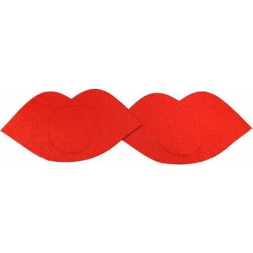 Sexy 10 Pair (20 Pcs) Disposable Self Adhesive Waterproof Lips Shape Pasties Breast Stickers Nipple Cover Pad Invisible Bras