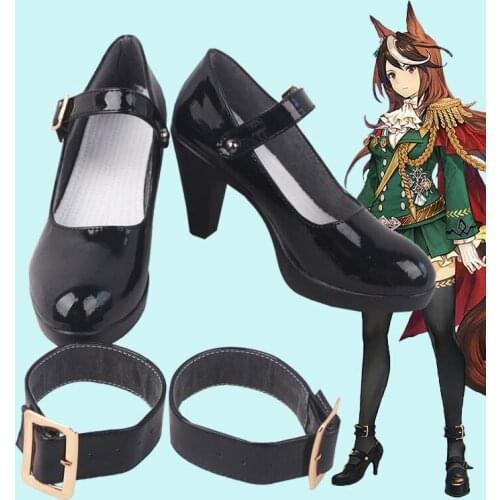 Uma Musume Pretty Derby Symboli Rudolf Cosplay Shoes Black High Heel Shoes Boots Halloween Costume Accessory
