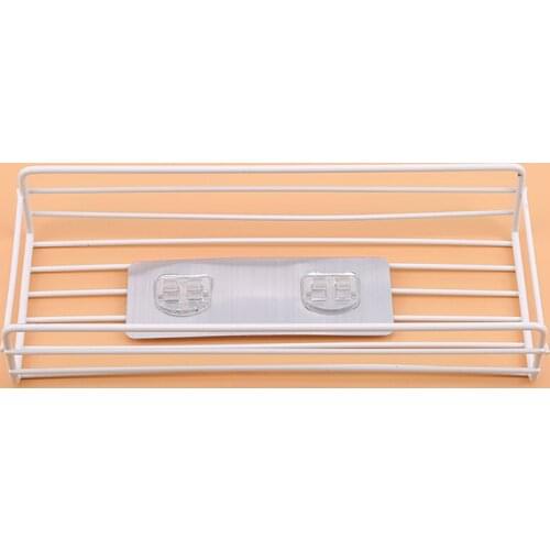 Bathroom Shower Shelf Black White Storage Suction Basket Shower Wall Shelf Punch Free Storage Organizer Rack Kitchen Accessories