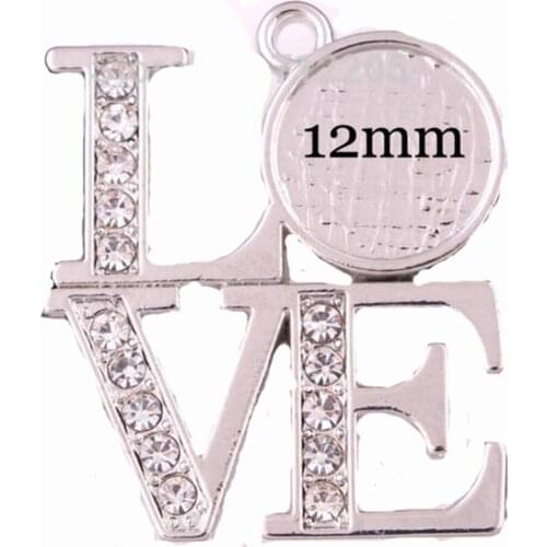 DIY Jewelry rhodium plated 20pcs a lot Free to paste a photo or other images crystal LOVE pendant