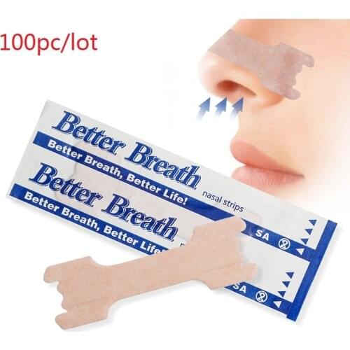 100Pcs/Lot Nasal Strips Anti Snoring Sleep Aid Better Breathe Stop Snoring Nasal Congestion Prevention Health Care Patch Product