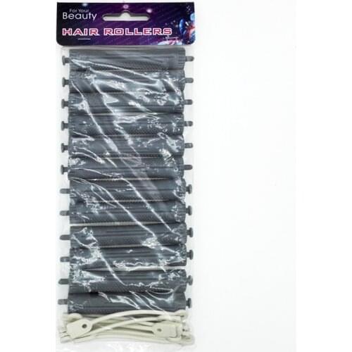 12pcs Hairdressing Perm Rods with Rubber Band Hair Curlers Rollers Plastics Hollow Core Flexi Rod Bigoudis Magique Curler UN518