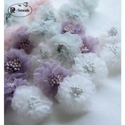 3D Organza Flower Accessories Dress Headdress Hanfu Skirt Decoration Brooch Accessories RS3128