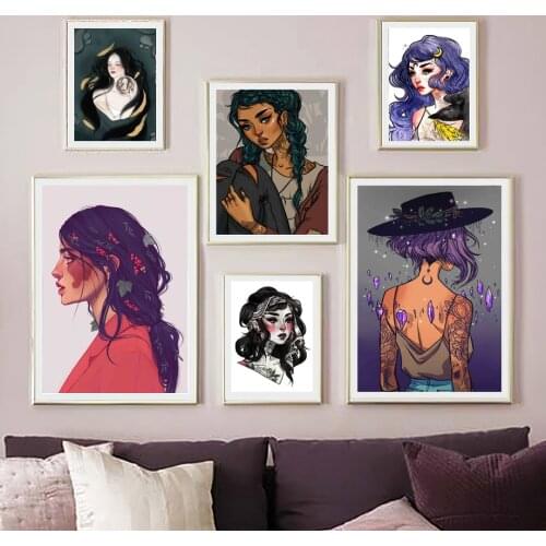 Abstract Rice Girl Turban Hat Diamond Wall Art Canvas Painting Nordic Posters And Prints Wall Pictures For Living Room Decor