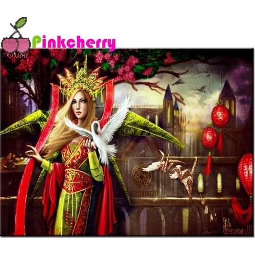 Diy Diamond Crystal 5d diamond mosaic Fantasy crane diamond painting cross stitch embroidery full round drill Portrait Art,k962