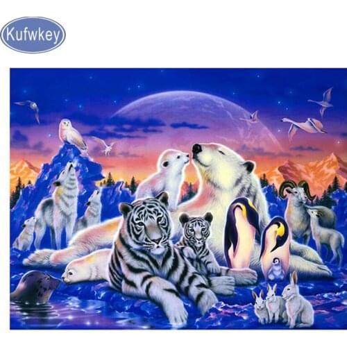 Diamond Embroidery animal snow bear tiger Diamond Painting Cross Stitch Full Square /Round Rhinestone painting Mosaic Home decor