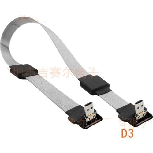 Anti-static Micro HDMI-compatible Down Angle Male to Mini HDMI FPC Flat Cable Anti-interference Multicopter Aerial Photography