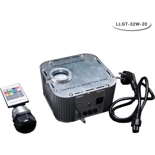 Free Shipping 32W Color Wheel Twinkle RGB LED Fiber Optic Light Engine with RF remote