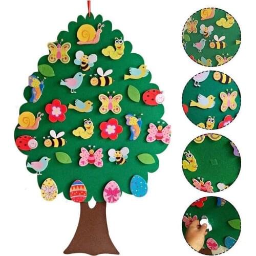 Big Tree Grassland Ocean World Felt Toy DIY Insect Animal Pendant Children Kids Preschool Educational Cognitive Toys Art Toy