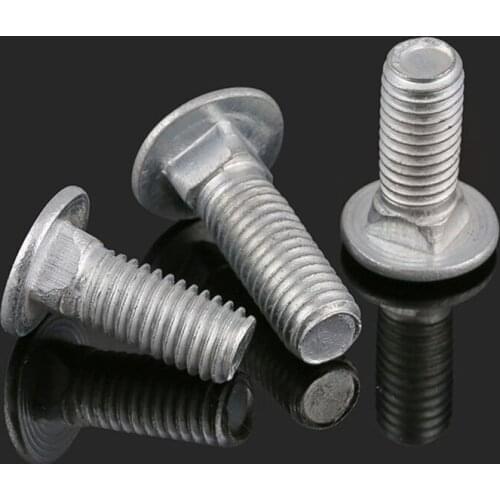 Carriage Bolts Screws White Zinc Cup Square Dome Coach Bolt M6 M8 5-100pcs