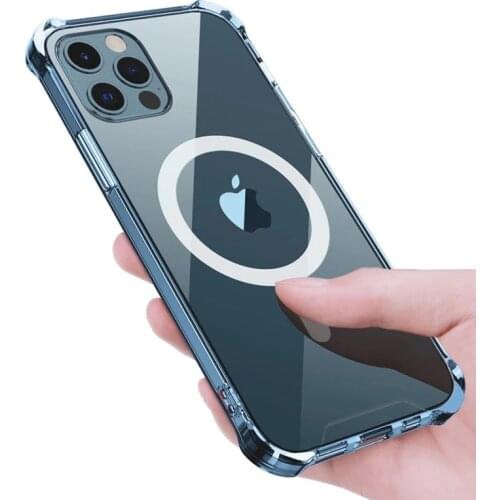 Magsafe Phone Case for iphone 12 12 Pro Max Case Transparent Wireless Charger Magnetic Cover for iphone 11 Xs Max Xr Xs X Coques