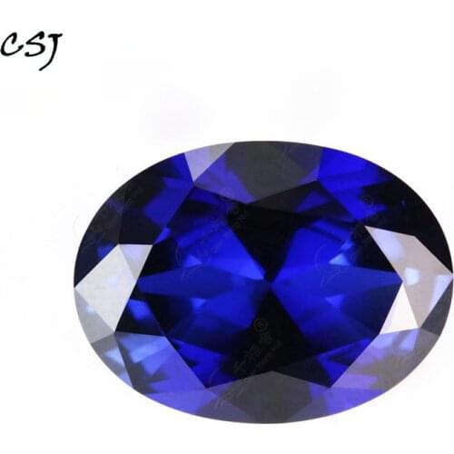 CSJ Syntheitc Sapphire Oval Cut Loose Gemstone Blue Corundum For DIY gift Fine Jewelry 925 Silver Mounting Color Change Stone