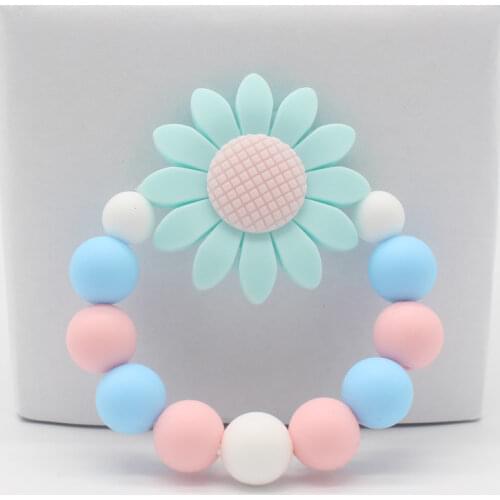 Baby Teething Silicone Bracelet 1PC Flower Food Grade Silicone Nurse Gift Childens Goods Teethers Toy Bisphenol A free