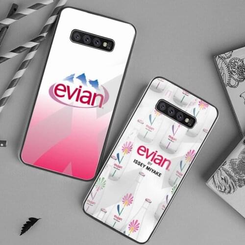 HOTCASHOP France Brand Evian Water Phone Case Tempered Glass For Samsung S20 Plus S7 S8 S9 S10 Plus Note 8 9 10 Plus