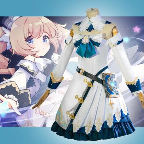 Game Genshin Impact Cosplay Costumes Barbara Hydro Cosplay Costume White Dresses Uniforms Clothes Suits Sets Clothing Hot