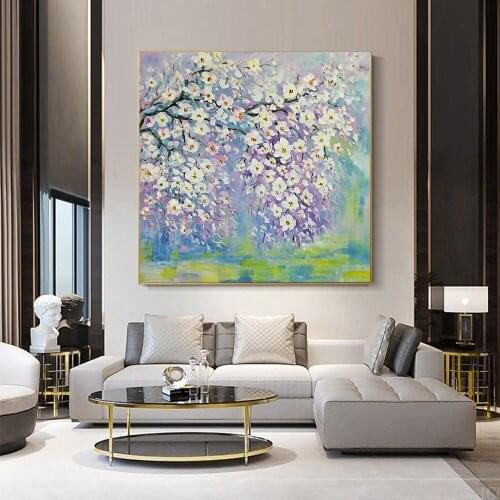 Hand-Painted Flowers Oil Painting On Canvas Large Size Living Room Modern Decore Wall Art Picture Interior Decoration Paintings