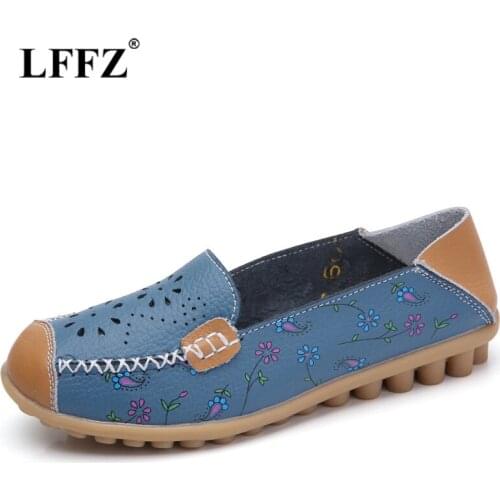 Lzzf New Women Casual Shoes Soft Real Leather Femal Flats Breathable Woman Loafers Leisure Boat Shoe Mocassins Driving Footwear