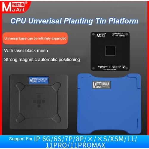 MaAnt Upper/Lower BGA Reballing Stencil Platform for iPhone A8/A9/A10/A11/A12/A13 CPU Up/Down Planting Tin Template Plate Net