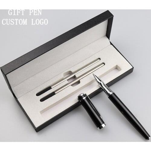 Metal Ballpoint Pen Gift Pen Office Birthday Gifts Ballpoint Pens Engraved Name Private Laser Customized Logo Gift Box Pen