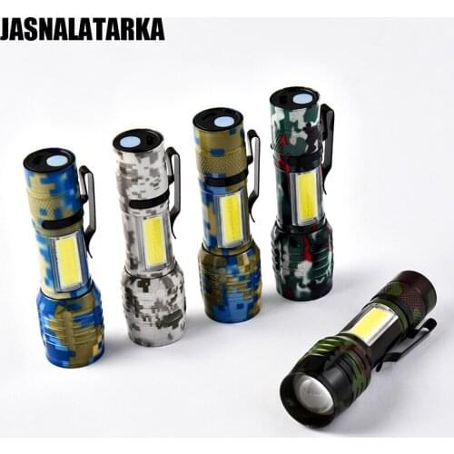 Mini Flashlight High Power USB Rechargeable Torch Ultra Light with COB Side Light Lantern Portable Hiking Camping LED Flashlight