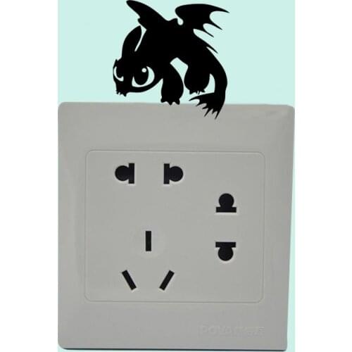 Cartoon Dragon r Styling Vinyl Switch Sticker Funny Waterproof Home Decoration Wall Stickers For Kids Rooms 2WS0426
