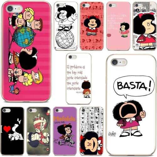 Soft TPU Covers For Samsung Galaxy Note 3 4 5 8 9 S3 S4 S5 Mini S6 S7 Edge S8 S9 S10 Plus Cartoon Mafalda Girl