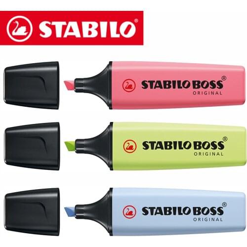 STABILO BOSS Original Marker Highlighter Pastel Color Set of 3 Late Drying Durable Candy Color Text Marker Note