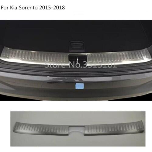Stainless Steel inner Rear back Bumper trim plate Trunk frame threshold molding hoods 1pcs For Kia Sorento 2015 2016 2017