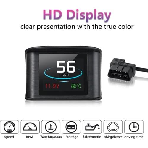 Newest P10 Hud Smart Driving Computer Head-Up Display Fuel Consumption Temperature Gauge Diagnostic Tool Fast Shipping