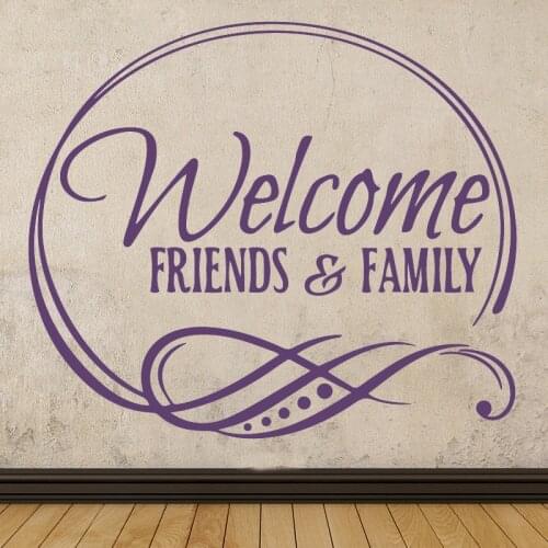 Personalized welcome friends family Wall Stickers Decorative For Childrens Room Livingroom Removable Home Decor Decals HY1887