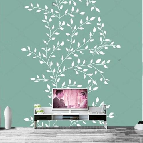 Custom large murals,Elegant blue background flower wallpaper,hotel restaurant living room sofa tv wall bedroom 3d wall mural