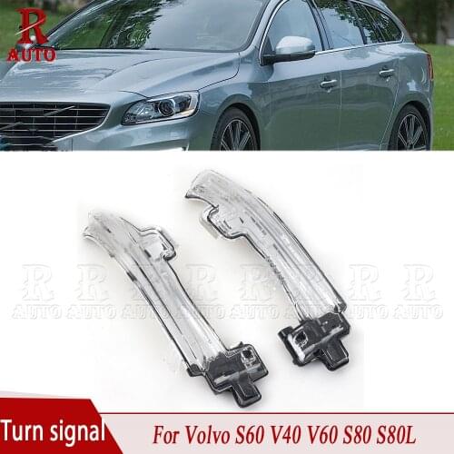 R-AUTO LED Turn Signal Side Mirror Lamp Reversing Indicator Lights For Volvo S60 V40 V60 S80 S80L 31402415 31299384 31371518