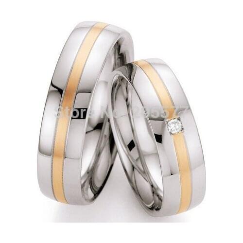 Luxury custom handmade rose gold plating jewelry western anniversary Wedding bands jewelry Rings sets for men and women couples