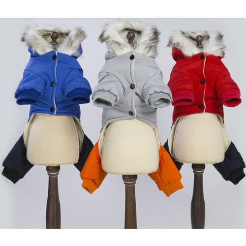 Russia Winter Warm Pet Dog Clothes Hooded Thick Cotton Cat Puppy Dogs Coat Jackets For Bulldog Chihuahua Dogs Clothing Jumpsuit