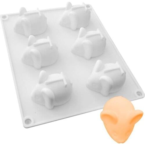 6 Cavities Cartoon Mouse Shape Silicone Cake Mold Muffin Pastry Decorating To Dessert Chocolate Baking Crystal Tools
