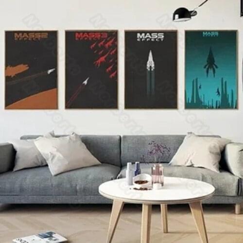 Modern Art Style Canvas Painting Wall Poster Game Gamer Sky Mass Effect for Living Room Bedroom Restaurant Wall Decoration