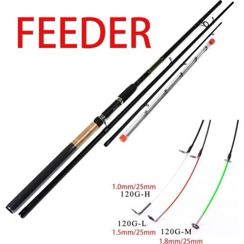 3.3m 3.6m 3.9m New Feeder Fishing Rod Lengthened Handle 3 Sections Fishing Rod L M H Power Carbon FiberTravel Rod Fishing Tackle