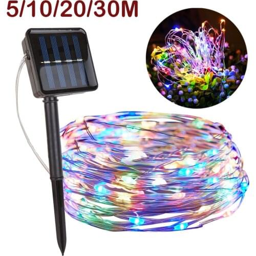 5/10/20/30M Solar LED Light Outdoor Holiday Fairy String Lights For Christmas Wedding Garden Decoration Outdoor Sunlamp jardin