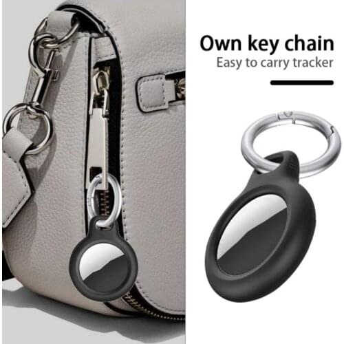 Protective Case For Apple Airtags Tracker Protector With Secure Holder Shockproof Anti-scratch Finder Cover With Rope Keychain