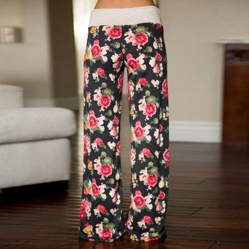 Women Casual Yoga Pants Drawstring Wide Leg Stretch Lounge Pants Ladies Loose Pants Yoga Casual Trousers