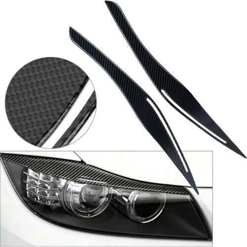 2Pcs For BMW E90 E91 3 Series 328i 335i 2009 2010 2011 2012 Headlight Eyelid Eyebrow Cover Carbon ABS Car Styling Accessories