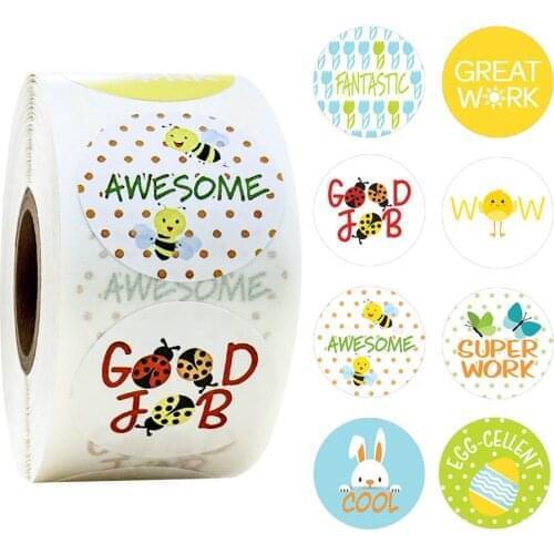 50pcs 8 styles Round Cartoon Seal Labels Handmade Stickers 1 inch Scrapbooking Paper Stickers wad Stationery Stickers