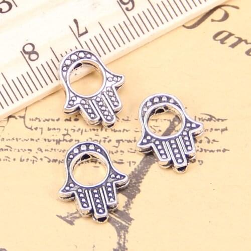 14pcs Charms hamsa hand bead 16x13mm Antique Pendants,Vintage Tibetan Silver Jewelry,DIY for bracelet necklace