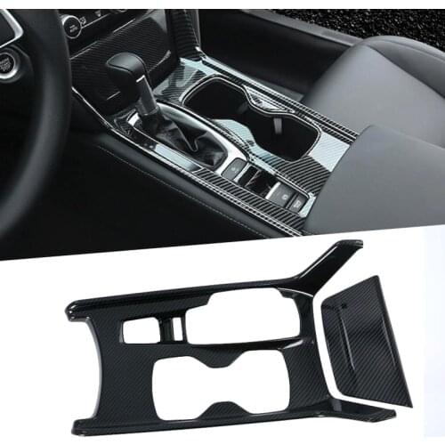 For 10th Honda Accord 2017 2018 Accessories Carbon Fiber Style Car styling Inner Center Console Gear Shift Box Panel Cover Trim
